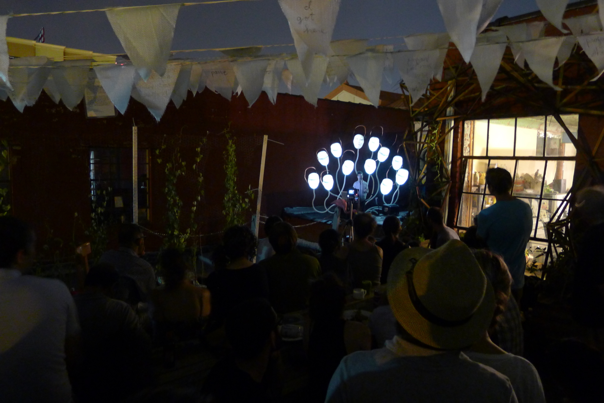 The Lumiphonic Creature Choir rooftop installation
