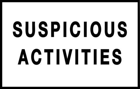 Suspicious activity